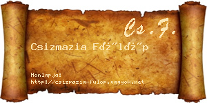 Csizmazia Fülöp névjegykártya